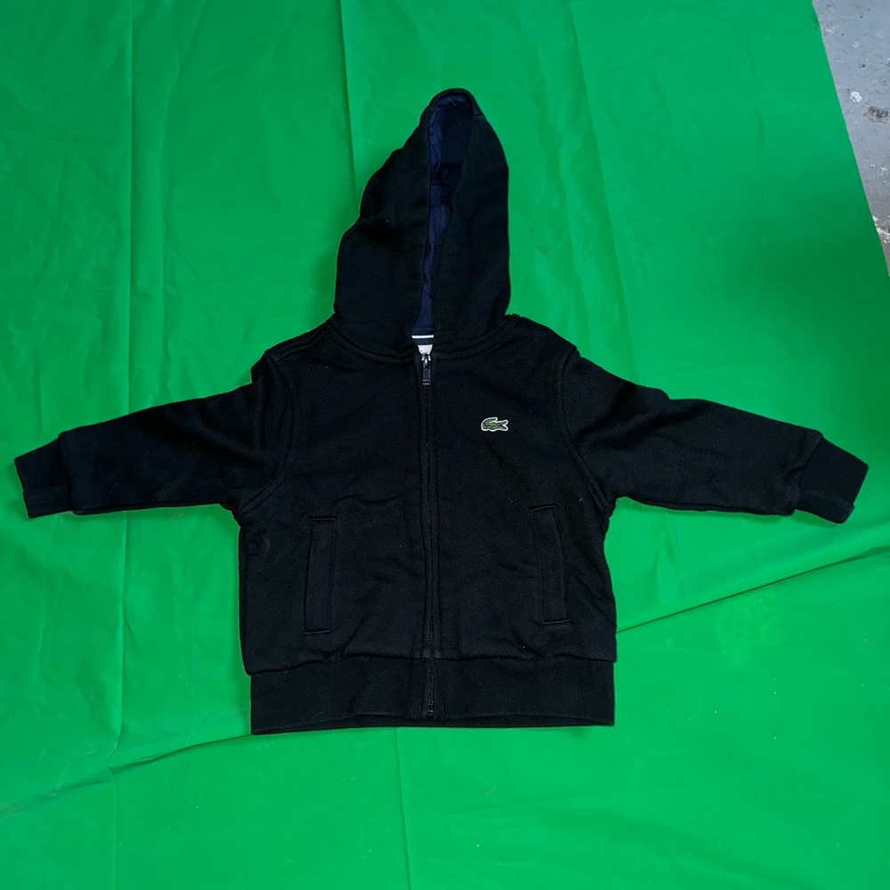 Lacoste Kids Black Zip-Up Hoodie Sz 4T